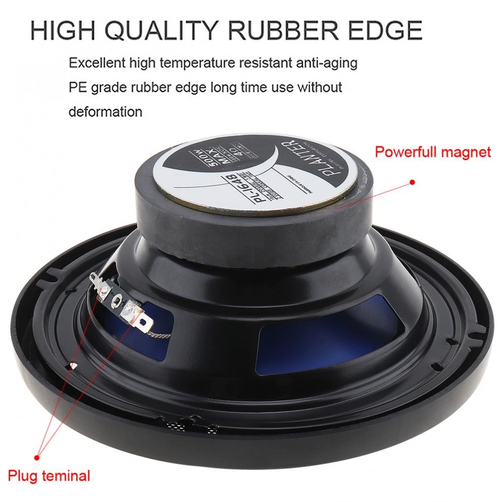 Planter Speaker Mobil Coaxial HiFi 2 Way 6 Inch 500W 2 PCS - PL-1648 - Black