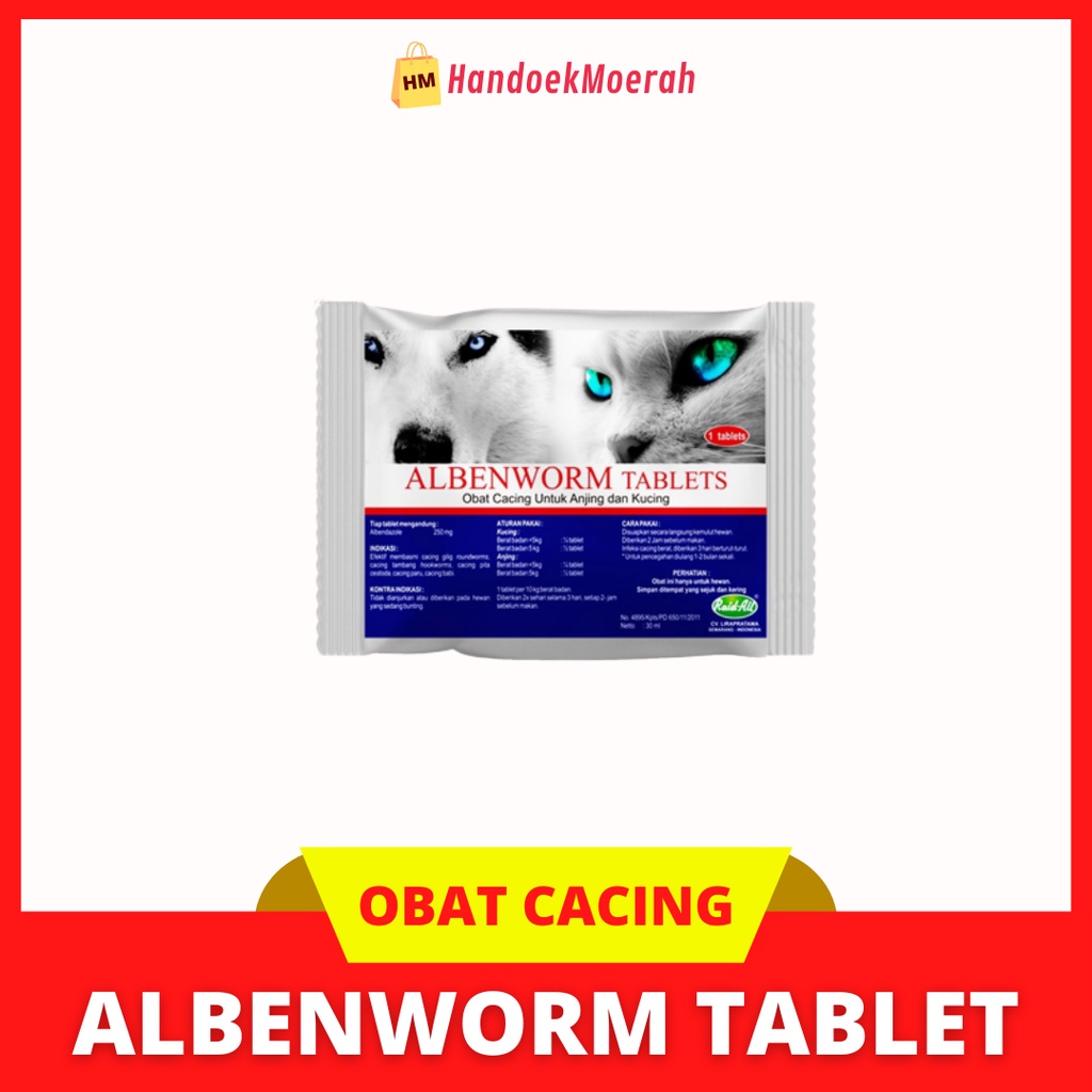 Raid All - Obat cacing Albenworm Tablets Kucing Anjing