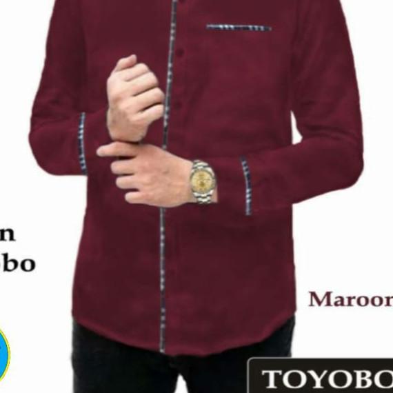 TJ BAJU KEMEJA KOKO MUSLIM LENGAN PANJANG - Navy Mikro, M