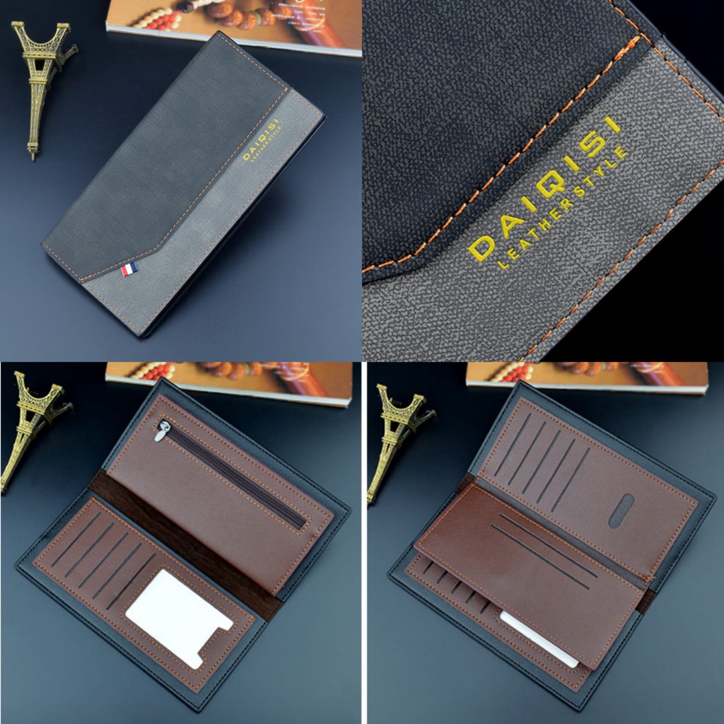 DOMPET LIPAT PRIA PANJANG KULIT HITAM ARIO WA611B5 IMPORT SLOT KARTU UANG RESLETING KOIN COWOK KEREN BRANDED DISTRO LAKI KEKINIAN REMAJA DEWASA SIMPLE