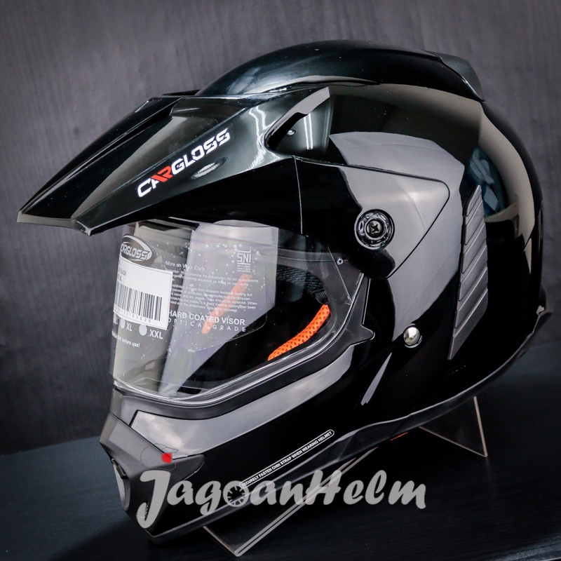 CARGLOSS HELM FORMER SUPERMOTO CR SOLID | BLACK | CARGLOS
