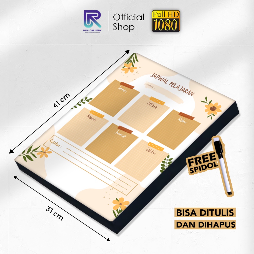 Jual Papan Tulis Kayu Jadwal Pelajaran Planner Daily/ Weekly Schedule