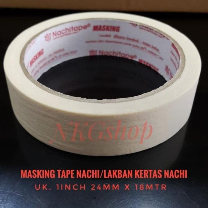 

Masking tape/Lakban kertas Nachi 1inch 24mm x 18mtr(min 1dus = 96roll) MURAH