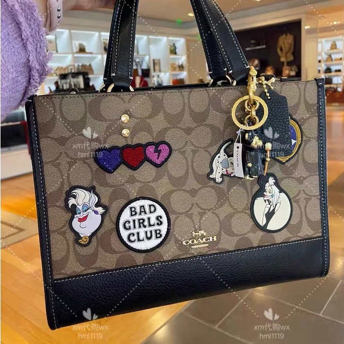 COACH 873 Badge C-word Cloth Horizontal Tote New Dempsey Series Tote Bag Shoulder Bag Crossbody Bag  ttb