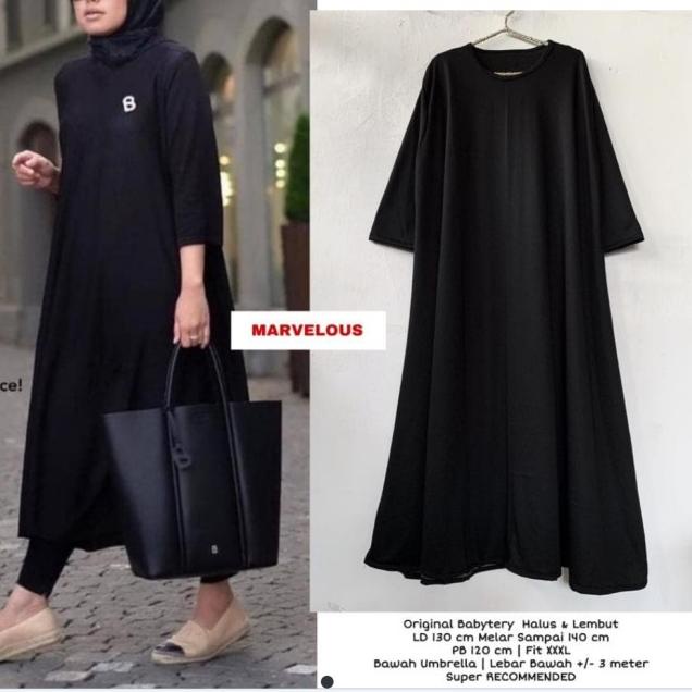 army black long tunik jumbo longtunik kaos jumbo simple - Hitam