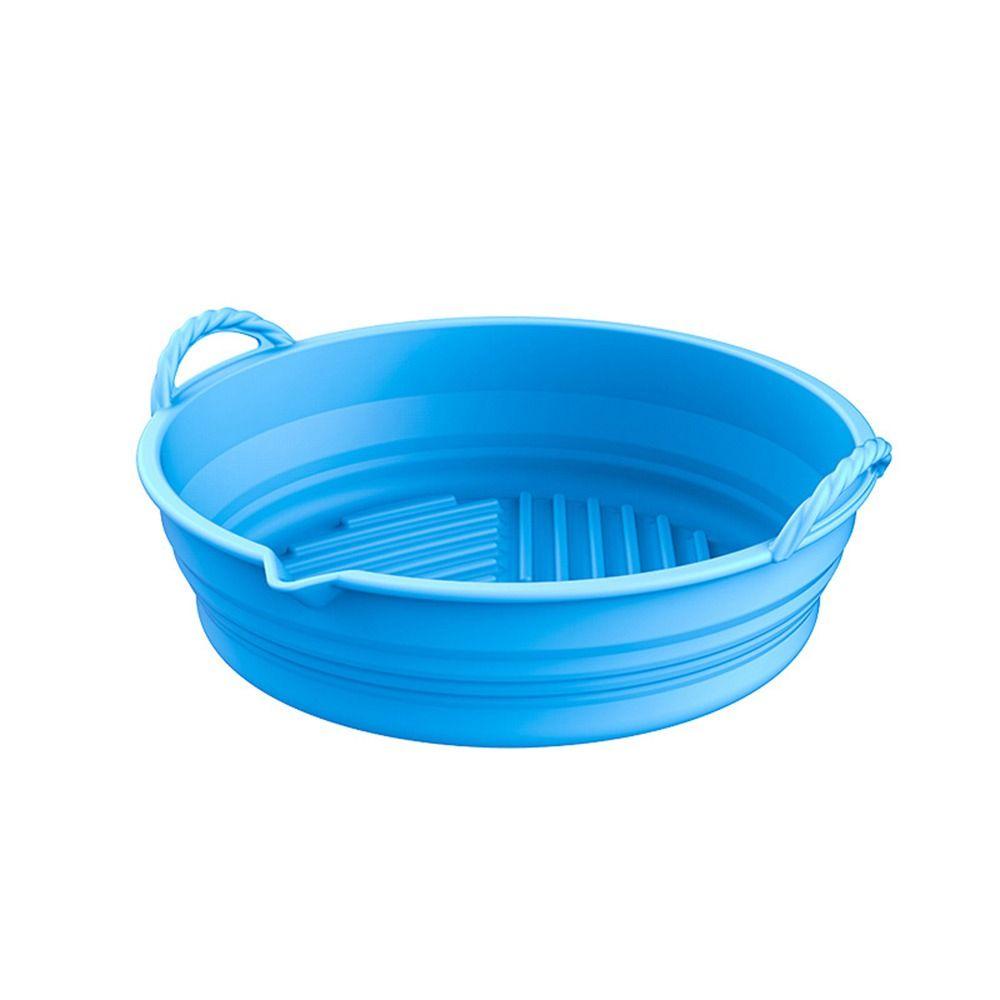 Top Round Silicone Pot Soft Cooking Pizza Plate AirFryer Aksesoris Baking Basket