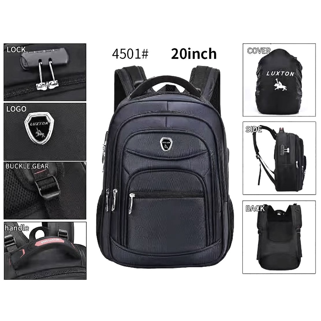 EXPANDABLE BACKPACK OFFICE LAPTOP TAS Ransel Laptop Original Import 18 Inch / kabel USB Ext /Raincov