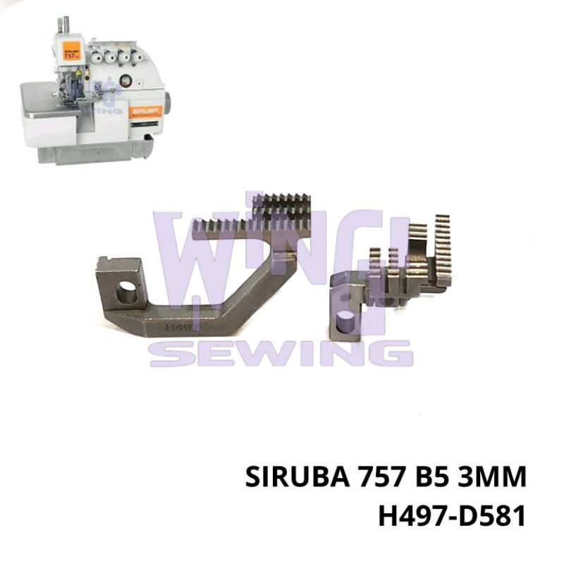 H497 D581 SIRUBA 757 Benang 5 3MM Gigi Mesin Jahit Obras Industri