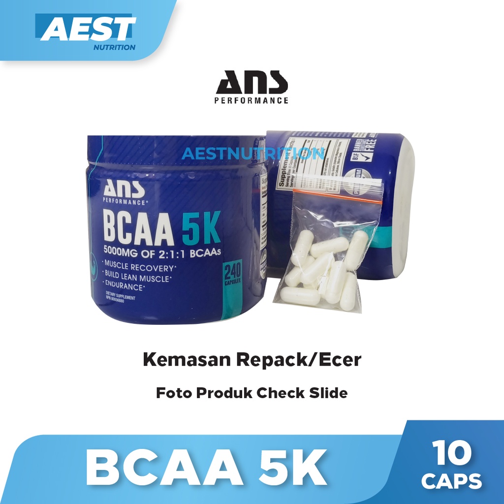 ANS BCAA 5k 10 Capsules ANS Performance BCAA Kapsul Repack Ecer