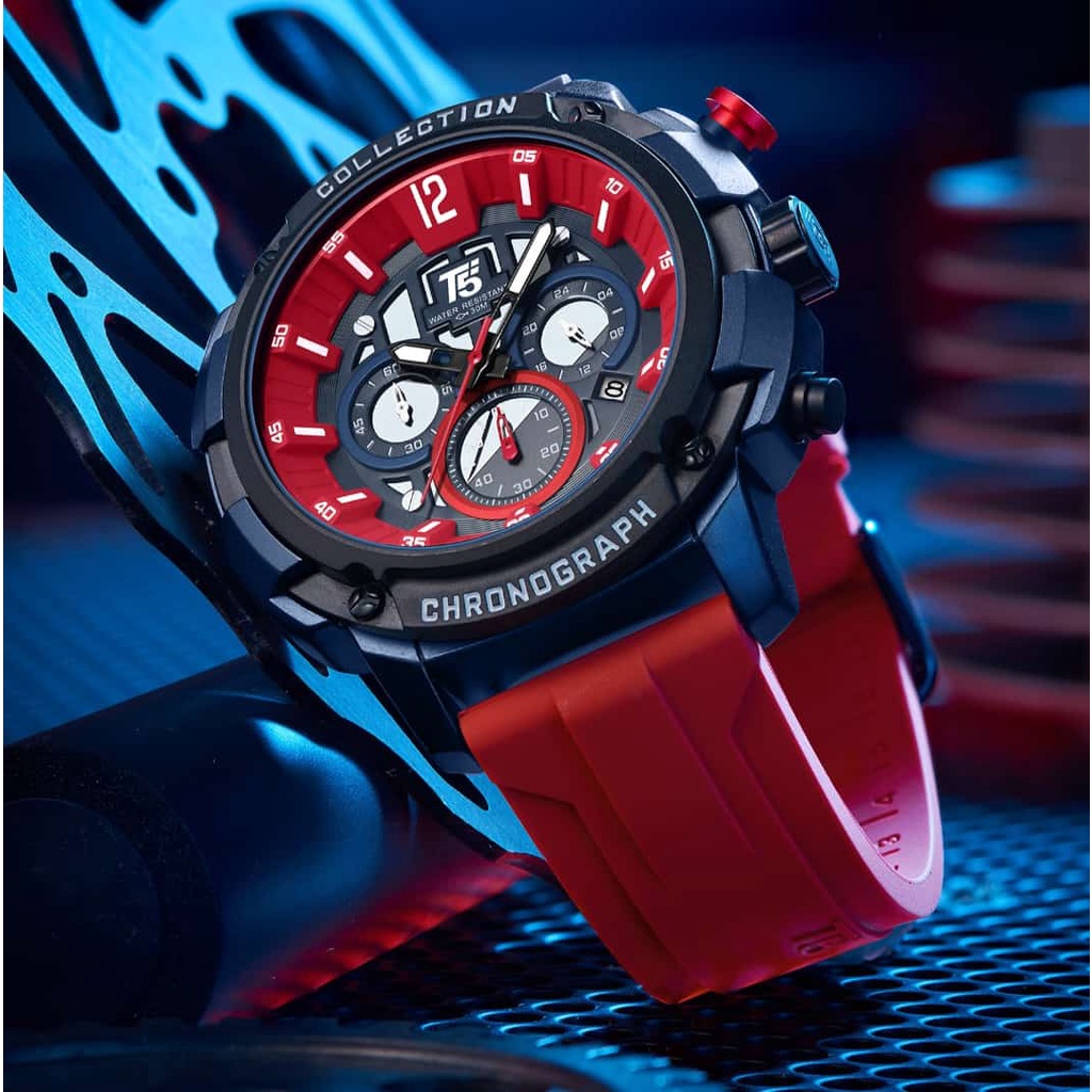 JAM TANGAN PRIA T5 H 3926 G RUBBER STRAP/T5 ORIGINAL WATERESISTAN/