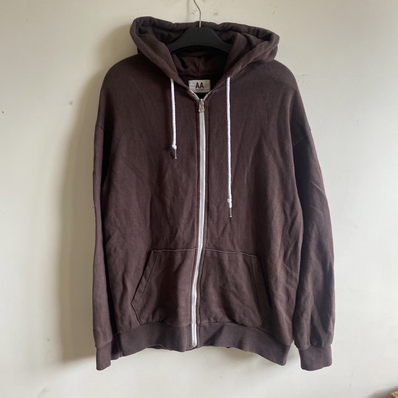 Hoddie zipper dark brown awesome apparel second