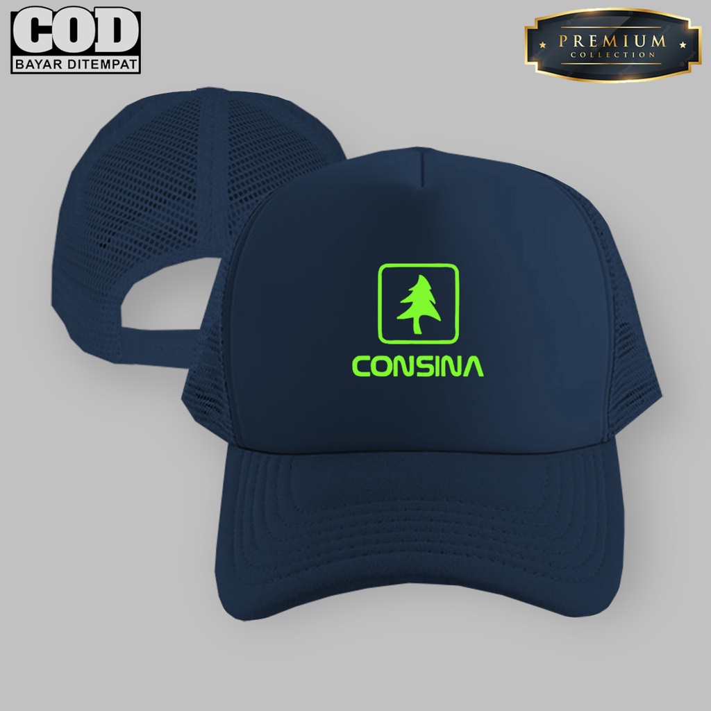 Topi Consina Logo Stabilo Topi Distore Topi Trucker Jaring Pria Wanita Bahan Premium