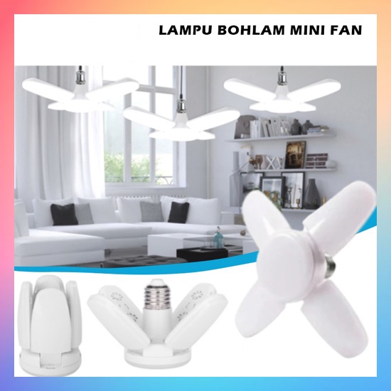 Lampu Bohlam Lipat Mini Model Kipas / Mini Fan Blade LED Bulb E27 Lampu Hias 4 Baling Watt Untuk Ruang Tamu Kamar Tidur Garasi