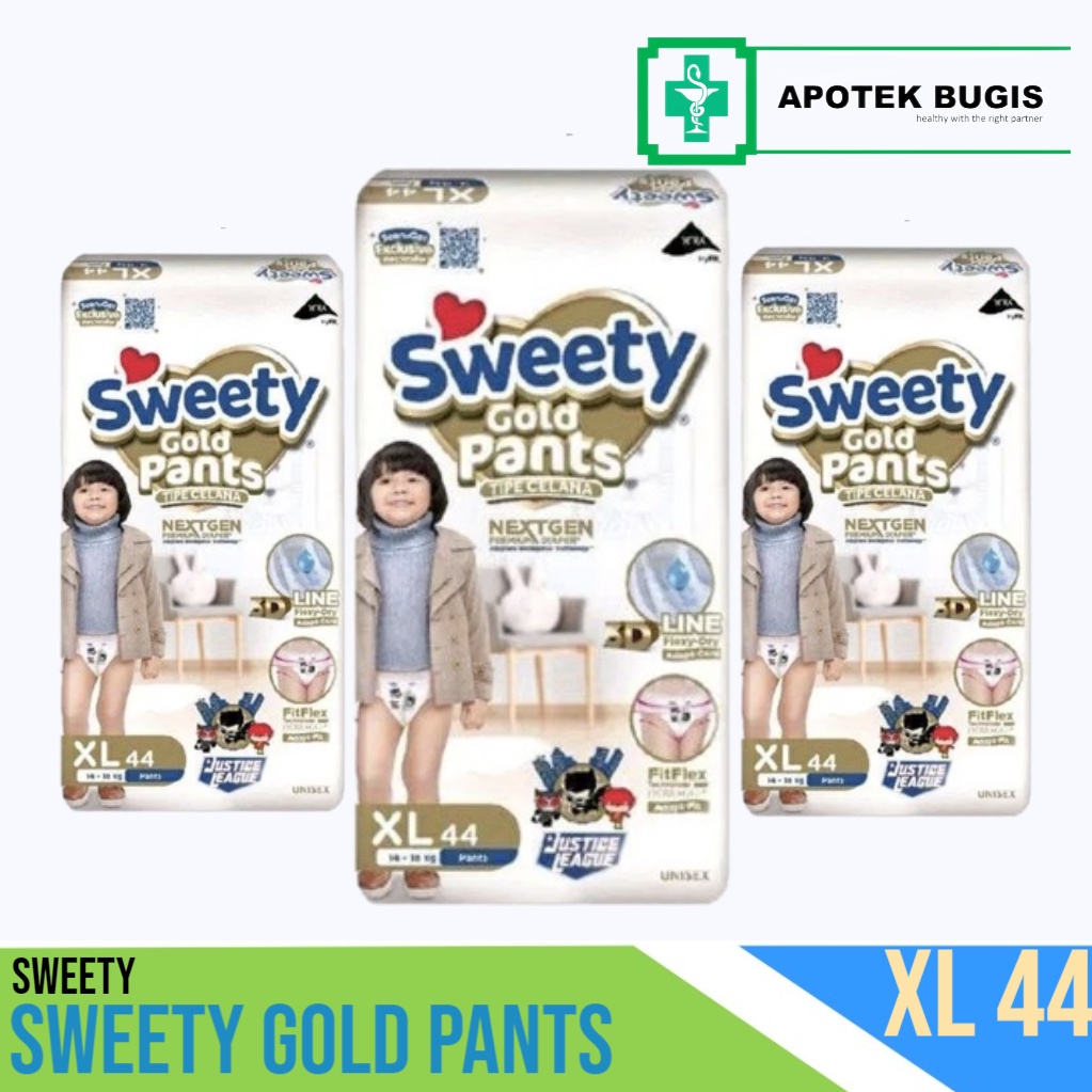 SWEETY Gold Pants XL44 Popok Tipe Celana Sweety Gold Isi 44 Pcs