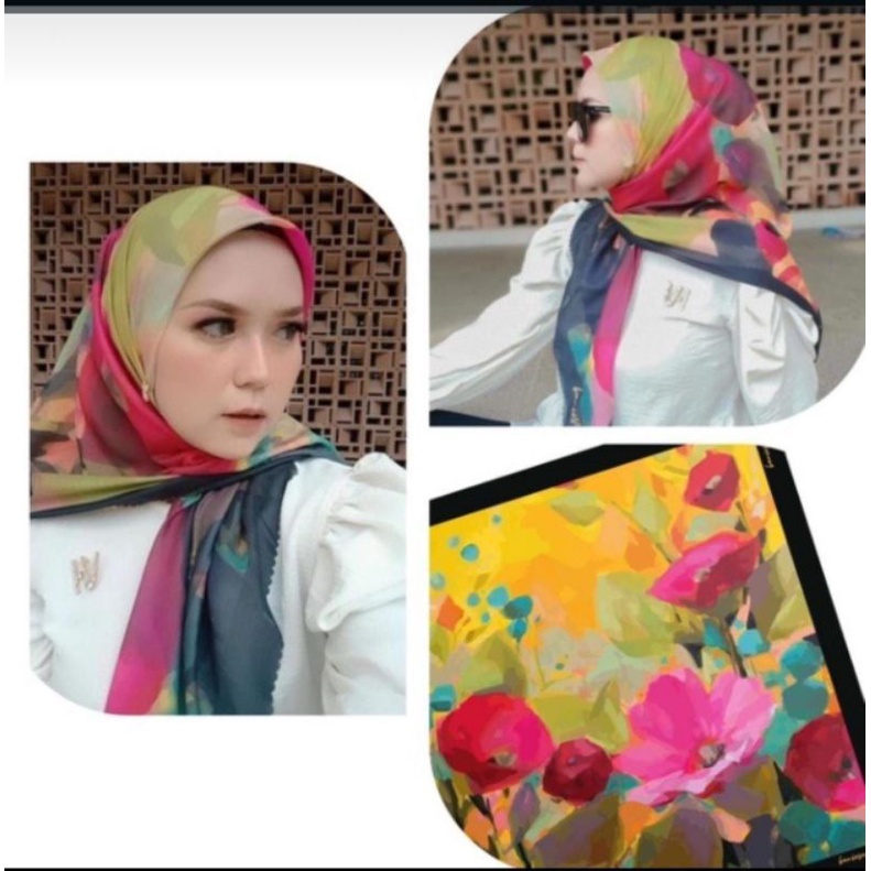 HIJAB BANIESCOOP ADELINE KYLIE RUSLE FLOWERS kw,voal premium