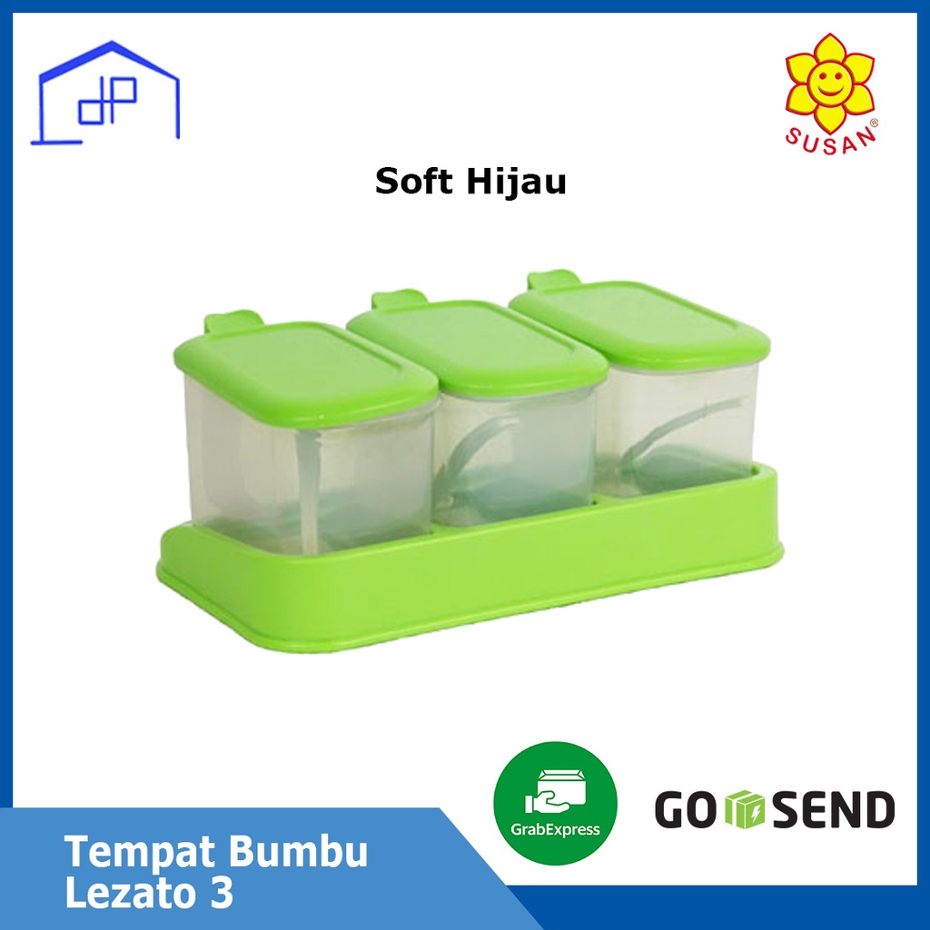Tempat Bumbu Lezato Isi 3 - Tempat Bumbu Dapur - Tempat Garam - Rak Bumbu - Wadah Bumbu