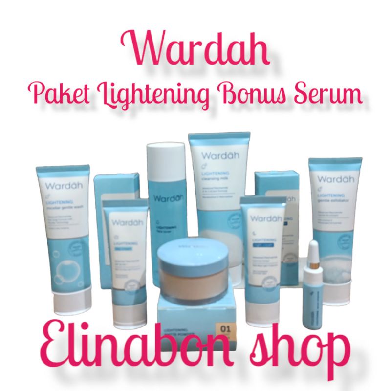 Wardah paket lightening series bonus serum(kemasan baru)