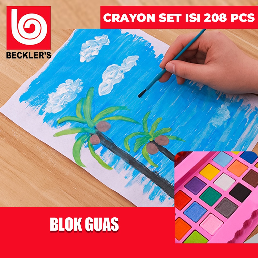 Crayon Set 208 Pcs / Pensil Warna Alat Menggambar Melukis Anak-anak Crayon Cat Air Pensi murah dan praktis