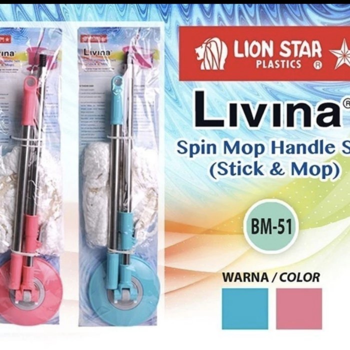 BM-51 Tongkat/Gagang Pel Livina Spin Mop Handle Set Lion Star