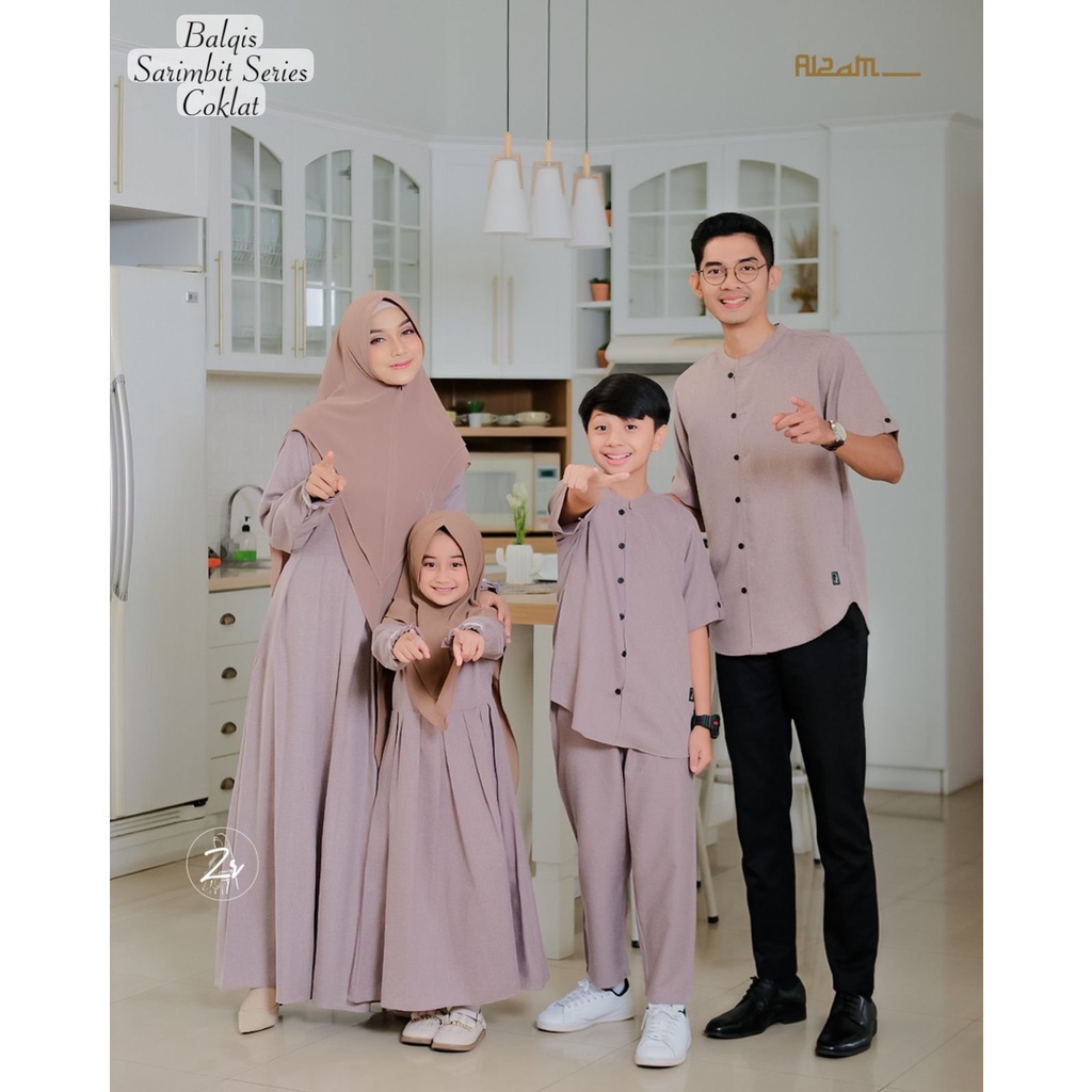 GAMIS COUPLE SARIMBIT LEBARAN BALQIS BY ZR FAMSET SERAGAM KELUARGA FAVORIT HARI RAYA MODEL KOKO DAN GAMIS TERKINI SIMPLE MEWAH ELEGANT IBU ANAK AYAH GIRLOM DAD BOY LEBARAN