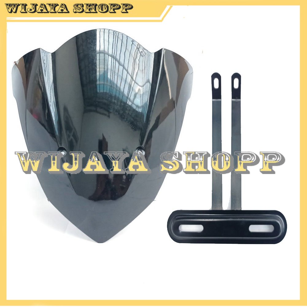 Visor Vixion New Model Ninja 2013 2015 Hitam plus Dudukan Plat Nomor - Wijaya Maju Cell