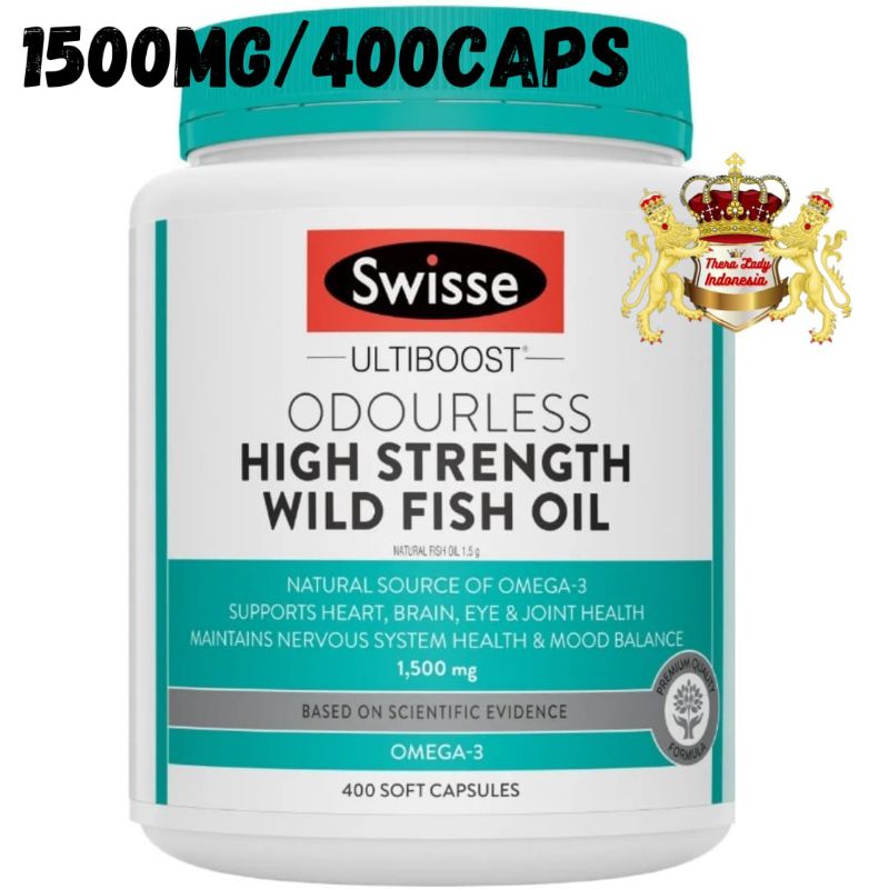 Swisse Ultiboost Odourless High Strength Wild Fish Oil 1500mg 400 Capsules