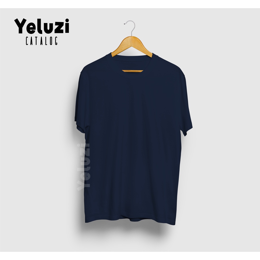 Kaos Oblong Polos Navy Unisex Premium - Katun Combed 24s - YELUZI