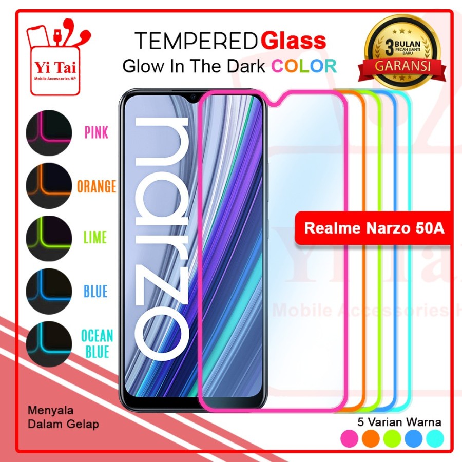 TEMPERED GLASS GLOW IN THE DARK YI TAI REALLME NARZO 50A - GA