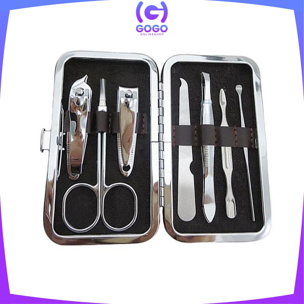 GOGO-K63 Manicure Pedicure Set 7 in 1 Mini Stainless Stell Gunting Kuku Portable Tools Set Perawatan Kuku Nail Art Menicure Pedicure Set Dengan Dompet