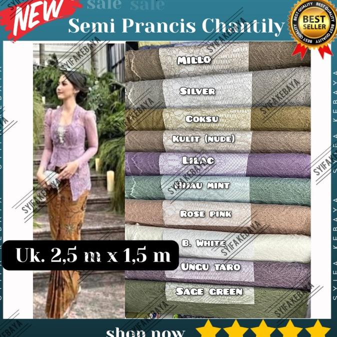 Brukat Semi Prancis Kain Kebaya Semi Prancis Kain Chantily Brokat Semi