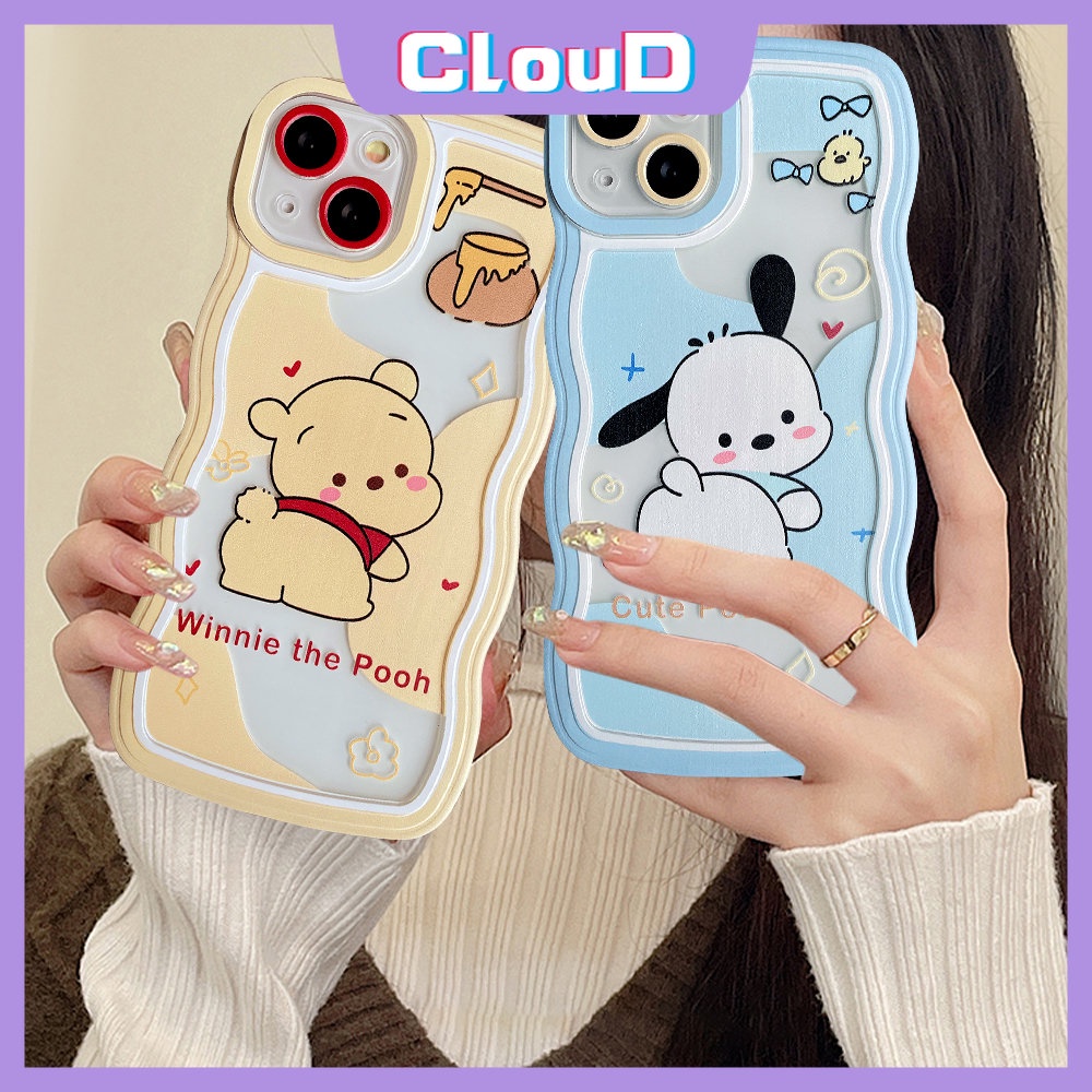 Casing Winnie the Pooh Vivo Y35 Y21 Y22 Y33s Y02 Y22S Y15 Y93 Y16 V20 V21 Y30 V25E Y75 Y12s Y50 Y15A Y17 Y15s Y20 Y11 Y21T Y33T Y91 Y21s Y12 Y12i Y91C Wavy Edge Pochacco Soft Cover