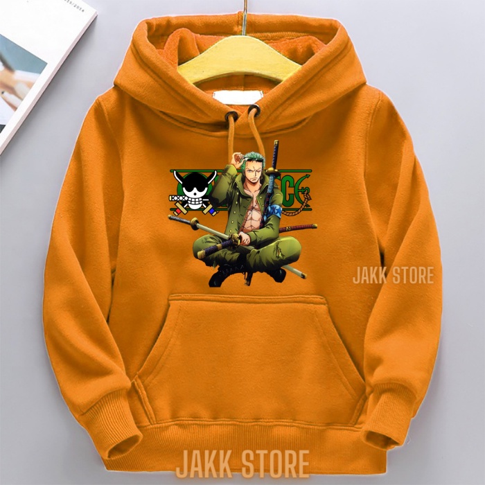 Sweater Hoodie Anak Laki Laki RORONOA ZORO ONE PIECE Keren/Hodie Anak Anak Terbaru Usia 2-13 Tahun