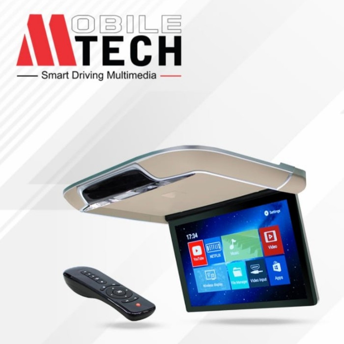 TV PLAFON MOBIL ANDROID 8.I MTECH SMART TV LAYAR 13,3 INCH RAM 2GB INT