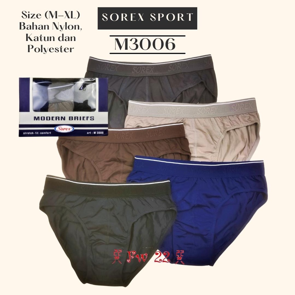 CD Pria Sorex M3006 Modern Bahan Katun dan Spandek Adem dan Nyaman