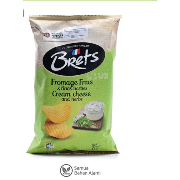 

Brets Potato Chips Cream Cheese And Herbs 125 gr ( Snack Sehat)