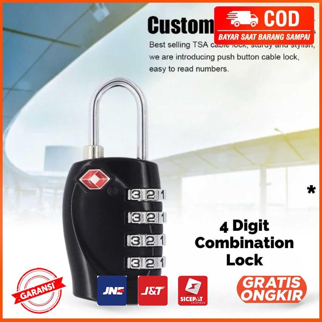 Gembok Koper Angka 4 Digit Suitcase Password TSA Lock TSA330