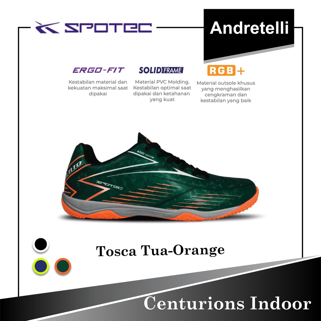 SPOTEC CENTURIONS INDOOR Sepatu Futsal TOSCA TUA / ORANGE
