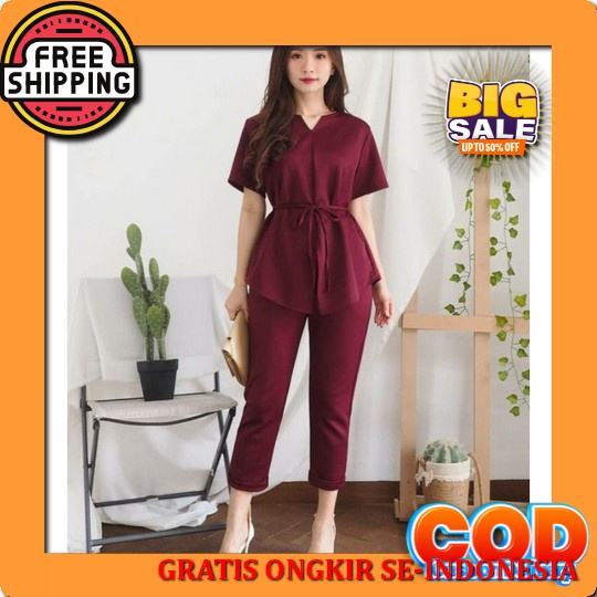 Oneset Kombi Sablon Crinkle Premium Airflow Import /Setelan Wanita Kekinian Ootd / Setcel Cringkel /
