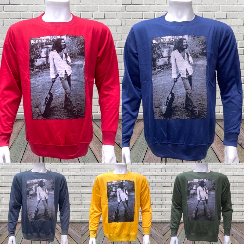 Kaos Sweater Hoodie Lengan Panjang Size XL Soft Baby Terry Bob Marley