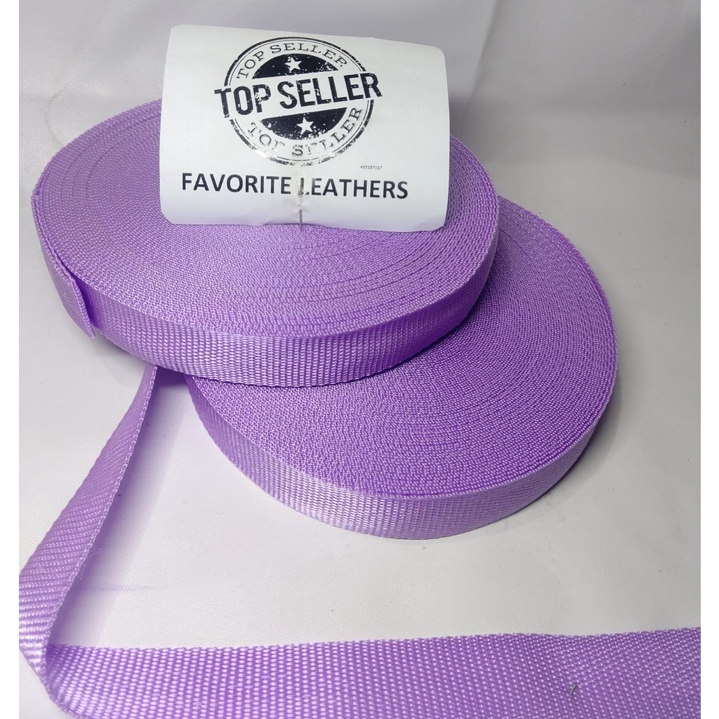 Nylon Webbing KK25 UKURAN 2,5CM /25MM / UKURAN 24METER / HARGA PER ROLL WARNA UNGU MUDA