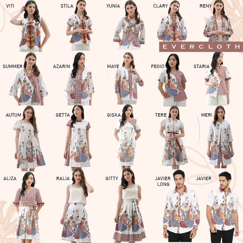 Evercloth Staria Atasan Batik Wanita Blouse Batik Perempuan Modern