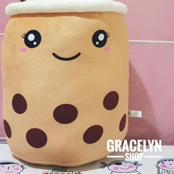 Boneka bantal boba milk tea brown sugar JUMBO - Brown Sugar