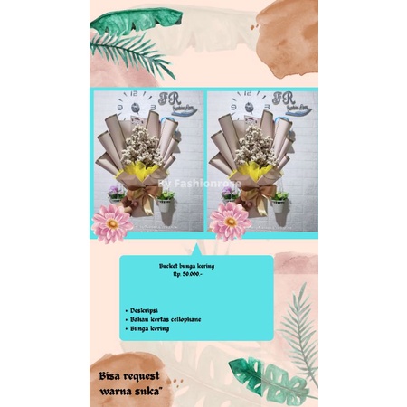 BUCKET BUNGA KERING BUKET BUNGA KADO WISUDA KADO PERNIKAHAN LAMARAN