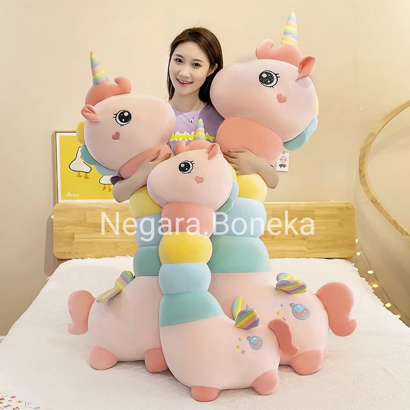 Boneka Unicorn Warna Warni Bertanduk/Boneka Kuda Pony Terbaru ukuran 60 cm