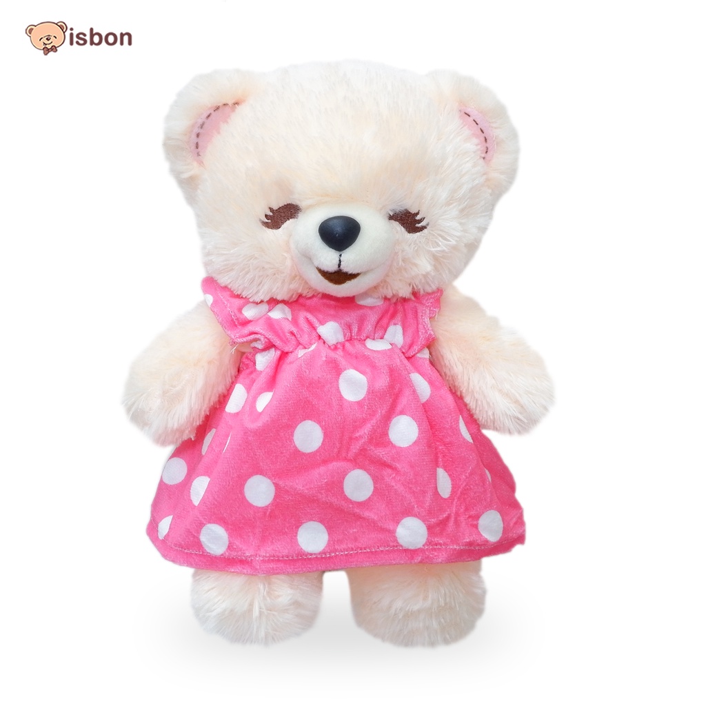 Boneka STD Bonita Teddy Bear Dress pink dan by istana boneka