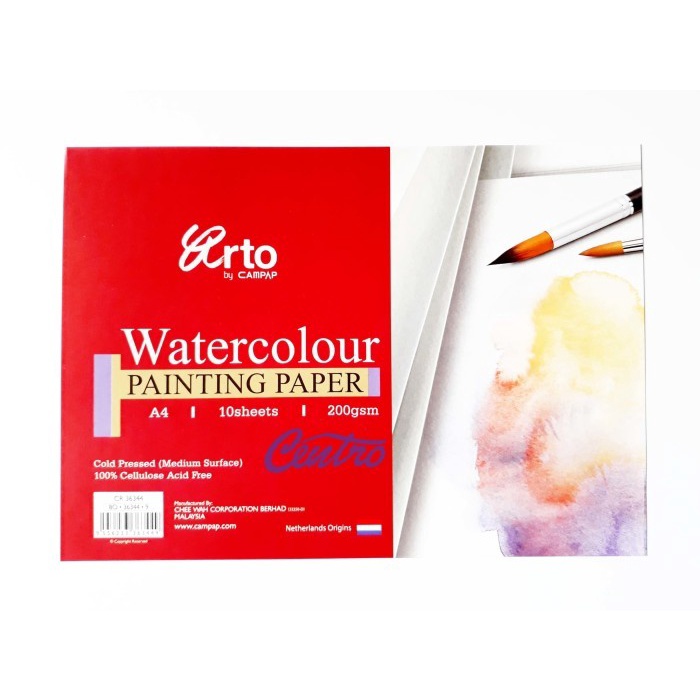 

Buku Gambar Arto Watercolour Painting Paper A4 200Gsm Kertas Cat Air Cellulose