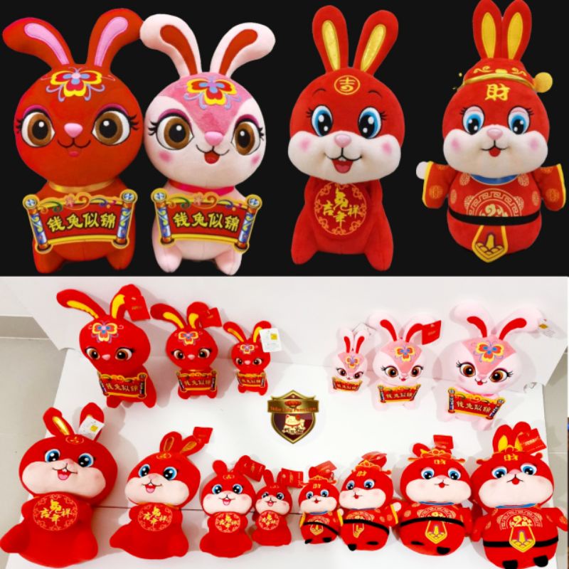 Boneka Imlek Shio Kelinci / Plush Toy Kelinci 2023 / Dekorasi Imlek / Souvenir Imlek 2023 / Stuffed Toys Kelinci Imlek