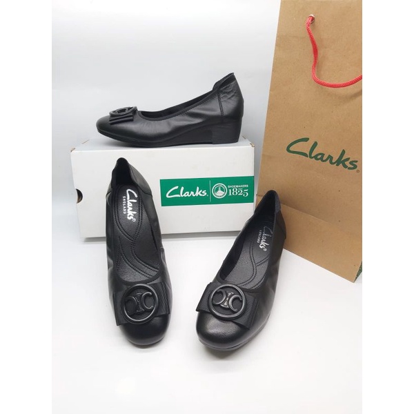 Clarks Wedges RG-7623 / Sepatu Kerja Kantor / Sepatu Wanita kulit