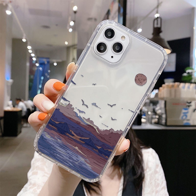 Casing Silikon OPPO Reno 6 6Z 6Pro Plus 6Lite 4SE 4F 4Lite 4Z 2F 2Z 5Z 5F 5Lite 5K 7Z 7SE 7Pro Motif Lukisan Pemandangan