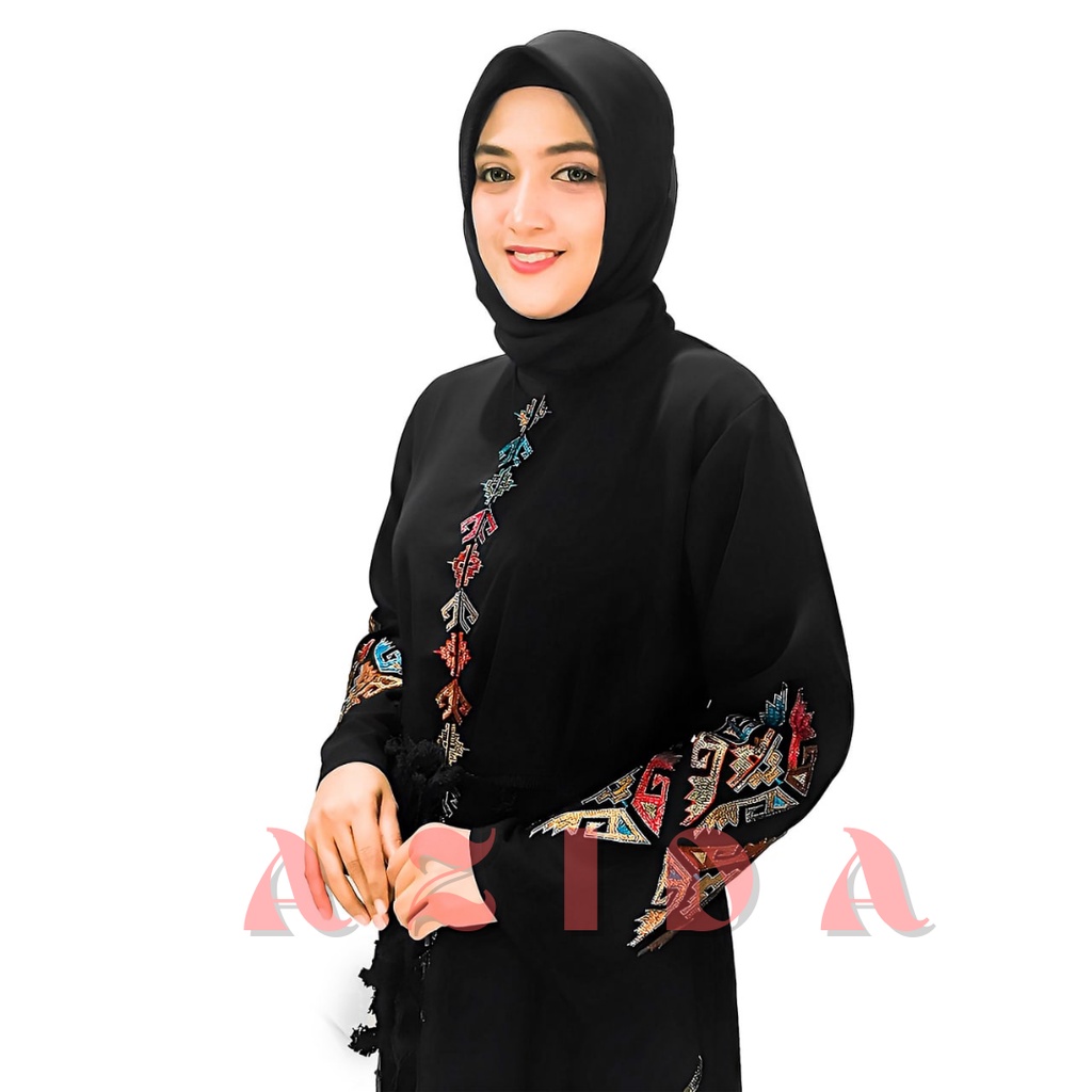 Abaya Hitam Bordir Premium Gamis Abaya Remaja Terbaru Gamis Hitam Kekinian Wanita Remaja